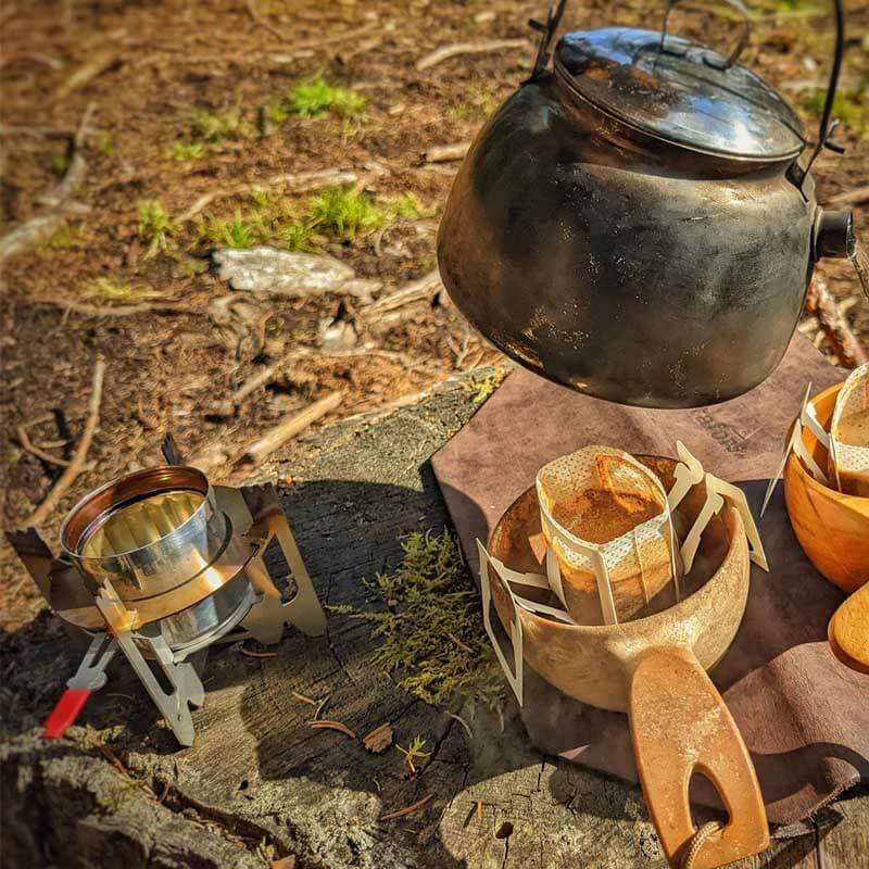 EMO Outdoor ORIGAMI stand with a power regulator for alcohol stove
