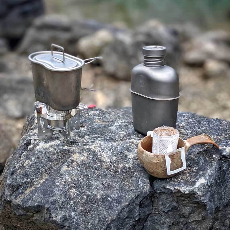 EMO Outdoor ORIGAMI stand with a power regulator for alcohol stove