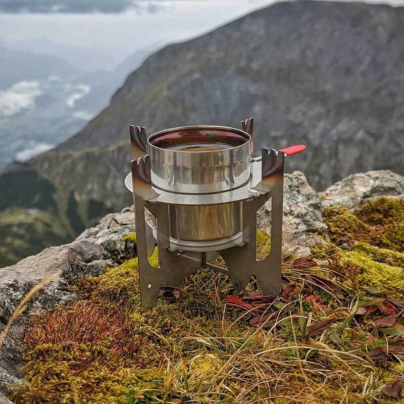EMO Outdoor ORIGAMI stand with a power regulator for alcohol stove