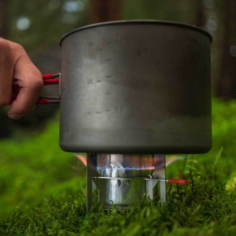 EMO Outdoor ORIGAMI stand with a power regulator for alcohol stove