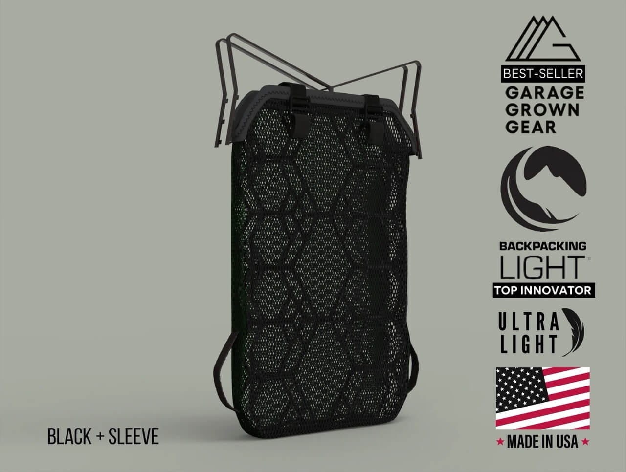 VAUCLUSE GEAR Ultralight Backpack Ventilation Frame & Sleeve