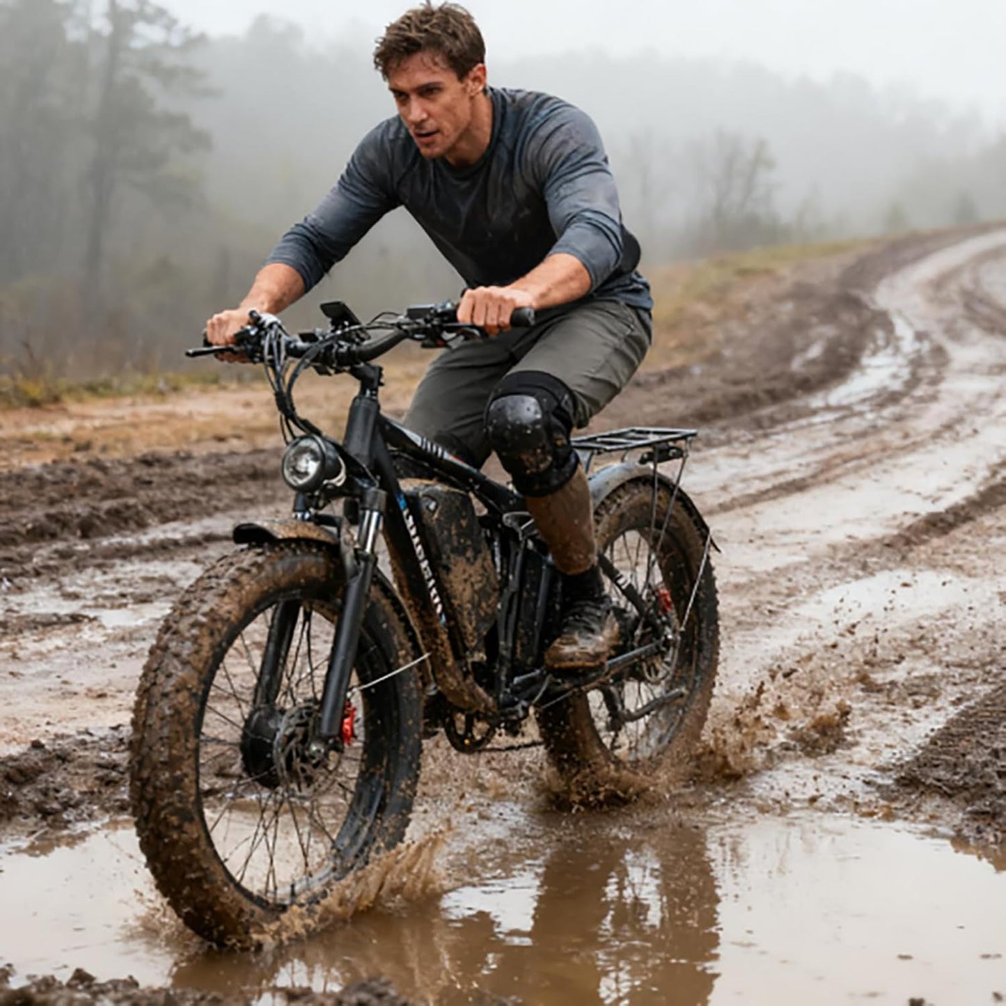 9000W Dual Motor Electric Bike for Adults,24" Fat Tire Off-Road E-Bike, 45MPH Top Speed, 52V 34Ah Battery Long Range,Full Suspension & Dual Hydraulic Disc Brakes,All Terrain Ebike