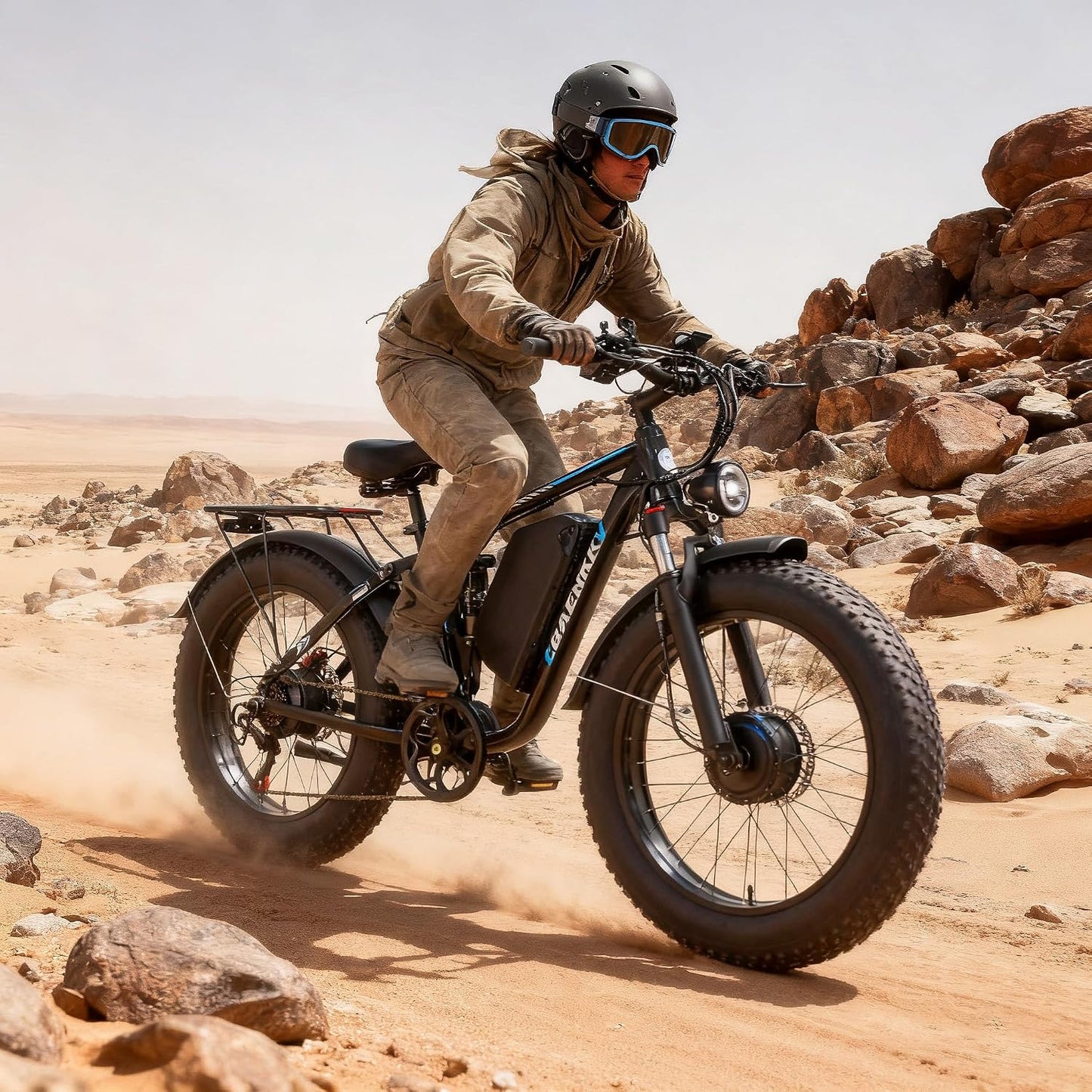 9000W Dual Motor Electric Bike for Adults,24" Fat Tire Off-Road E-Bike, 45MPH Top Speed, 52V 34Ah Battery Long Range,Full Suspension & Dual Hydraulic Disc Brakes,All Terrain Ebike