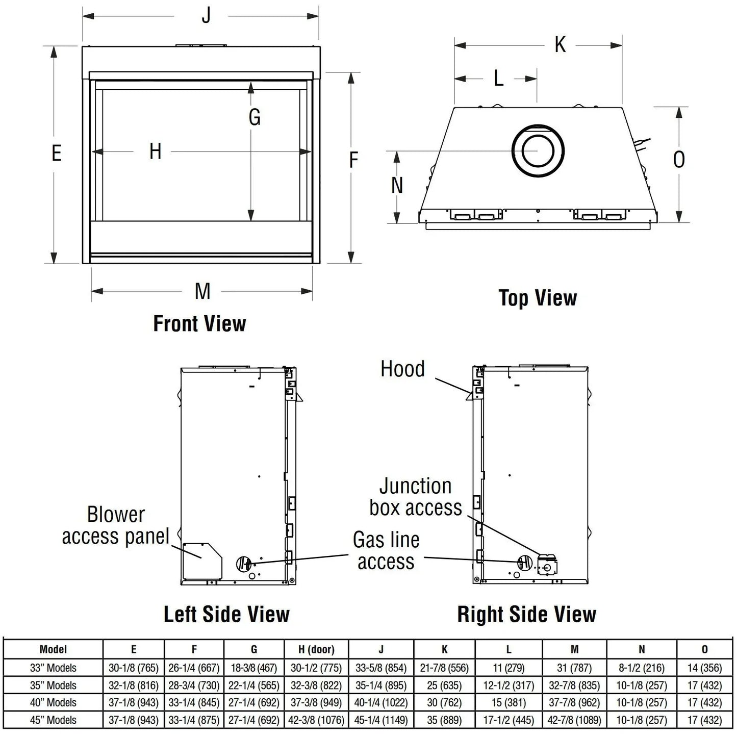 Superior DRT2033 Direct Vent Gas Fireplaces.