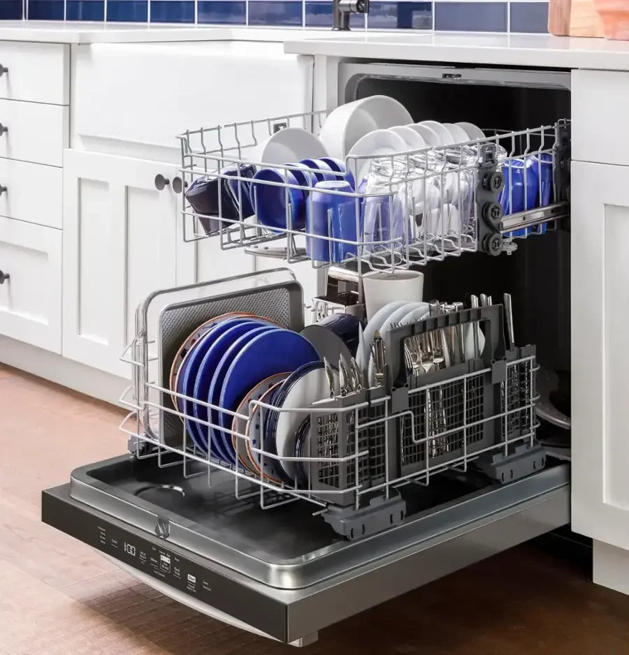 GE – 24″ Top Control Built-In Hybrid Tub Dishwashers with Dry Boost – Stainless Steels