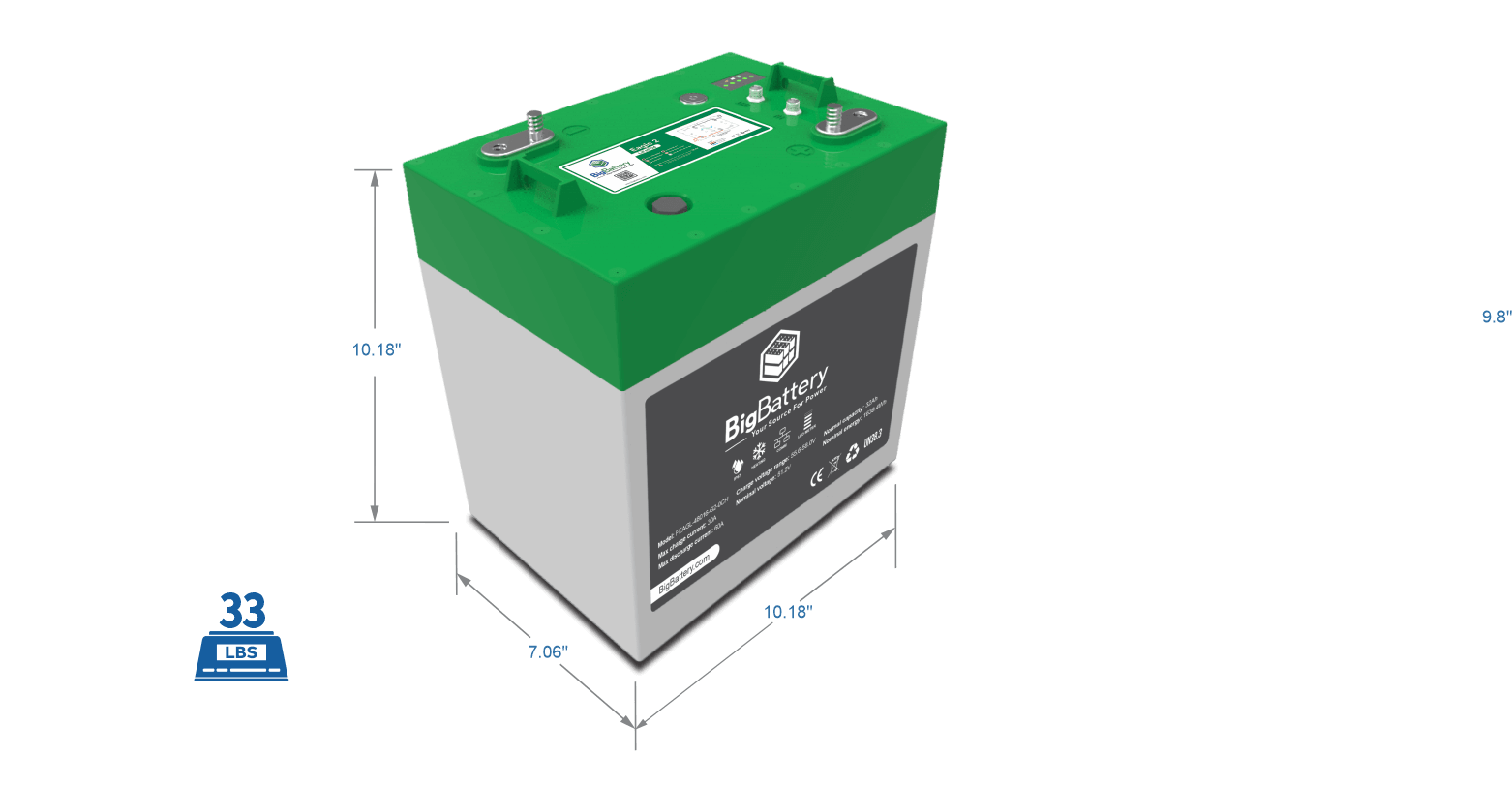 BigBattery EAGLE 2 48V 32Ah 1.63kWh LiFePO4 Battery