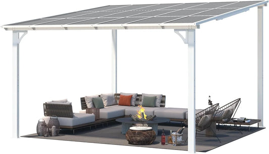 Aecojoy 12 ft x 12 ft White Aluminum Pergola with Canopys