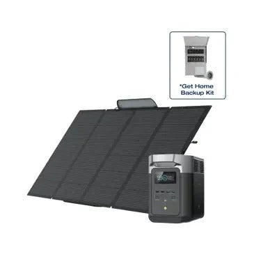 EcoFlow DELTA Pro + 400W Portable Solar Panel + Transfer Switch