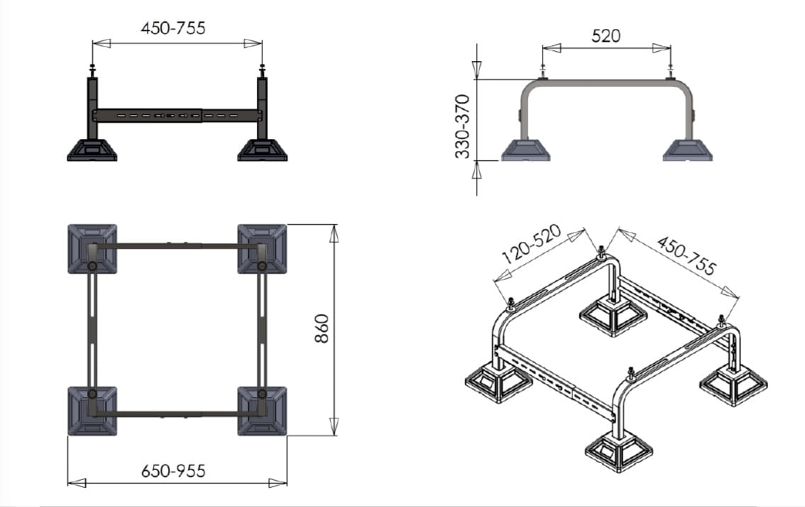 Ground stand FrameFoot Mini FF-755