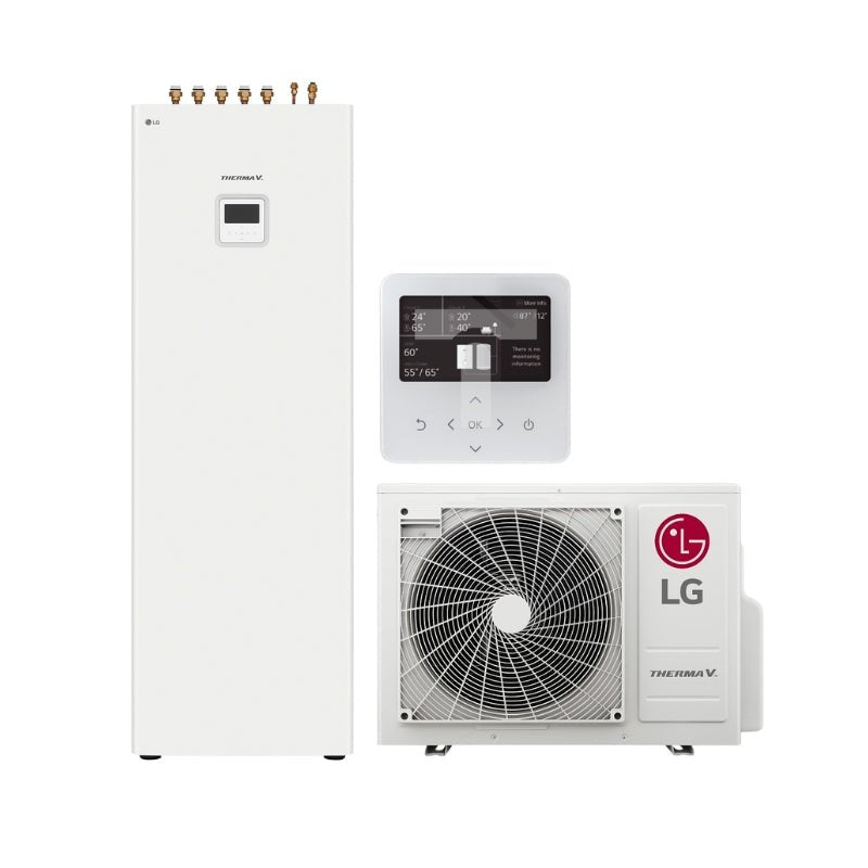 LG 4kW Therma V R32 Split IWT Air-Water Heat Pump with 200L Tank (HU041MR / HN0613T)