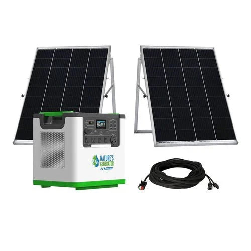Natures Generator Lithium 3600 Solar Generator With 2 x 100W Monocrystalline Solar Panel