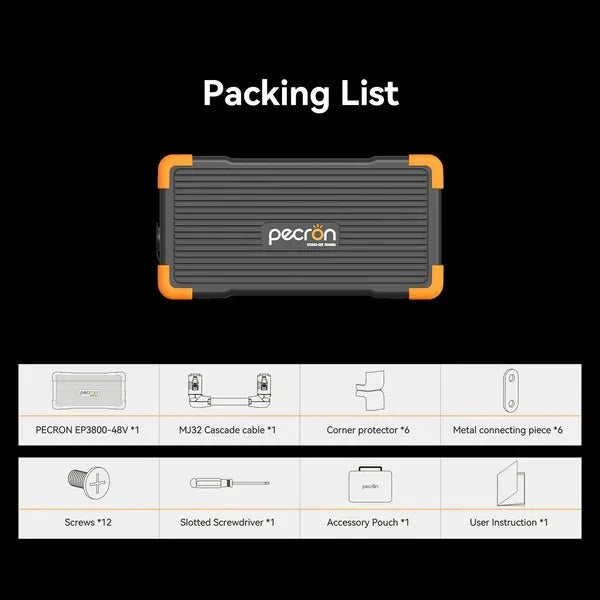 Pecron EP3800-48V 3840Wh Expansion Battery for E1500LFP/ E3600LFP/ E1000LFP/ E2400LFP/ F3000LFP