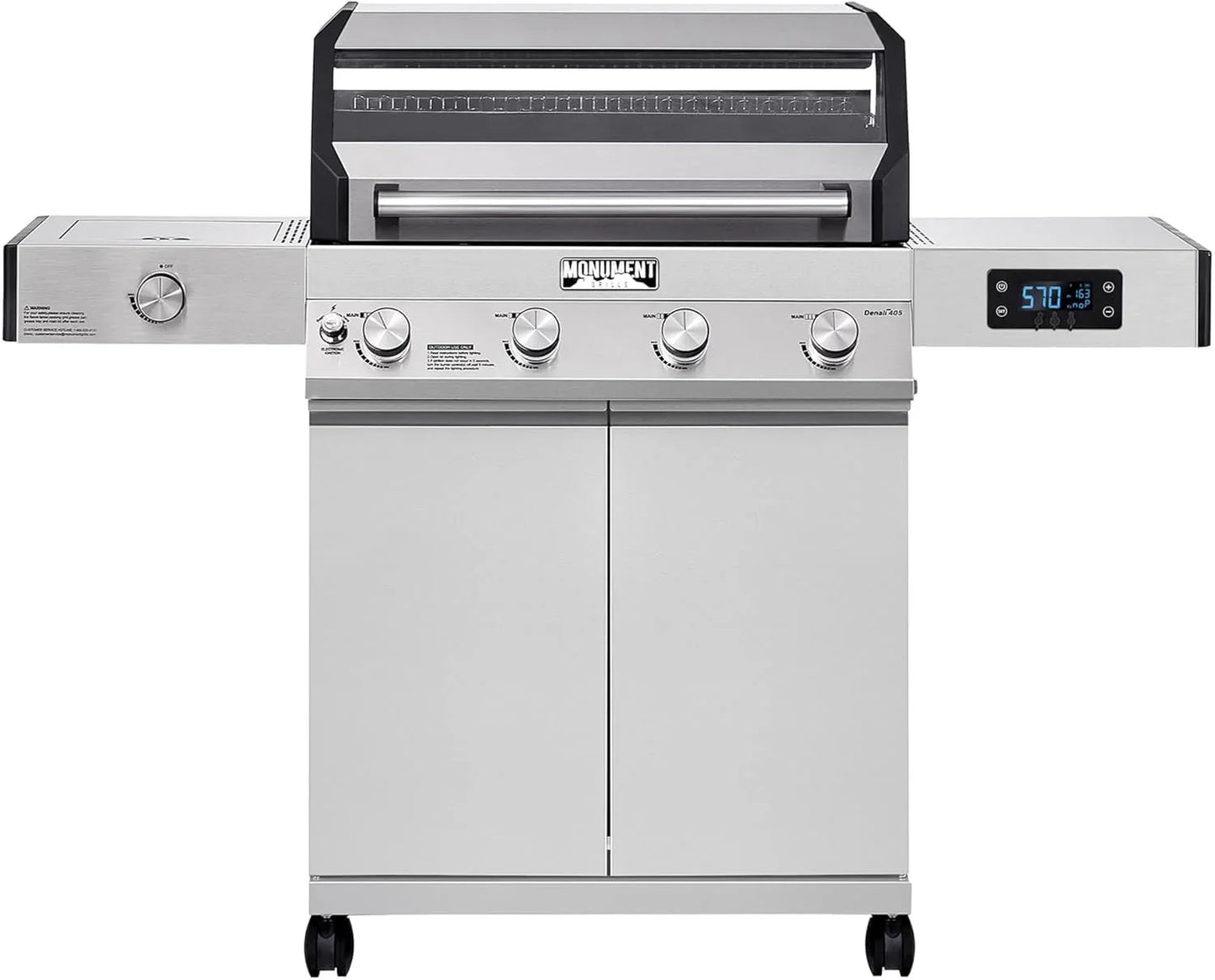 Monument Grills Eminence 405 |Tech Stainless Propane Gas Grills Eminence 405 &amp; Cast Iron Cooking Plate
